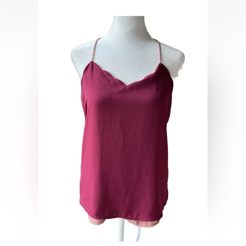 Express Size XS Reversible Tank Maroon And Peach